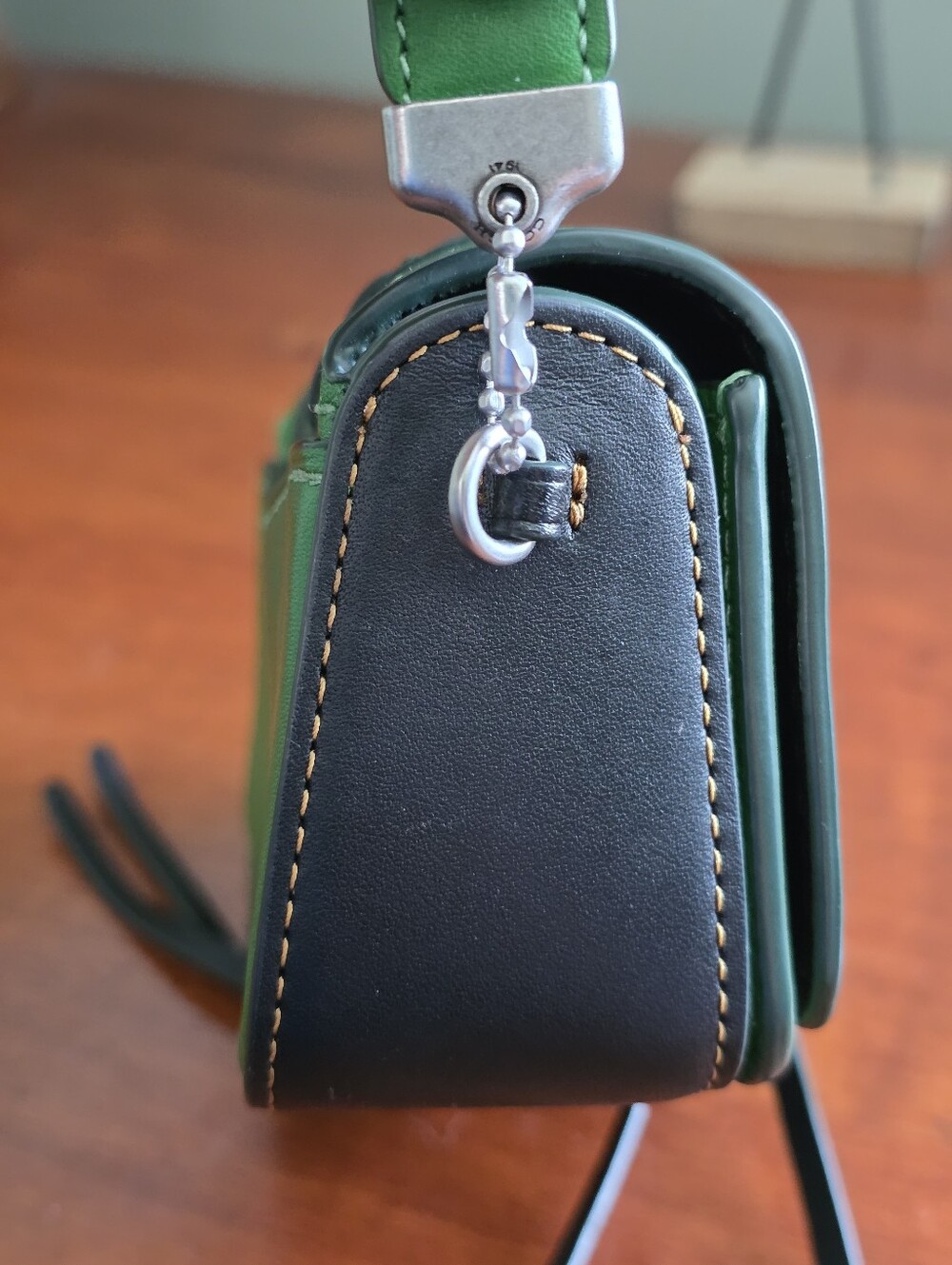 Coach 1941 86819 Dinkier Green Snakeskin Whipstitch Leather Crossbody Bag - Picture 5 of 16